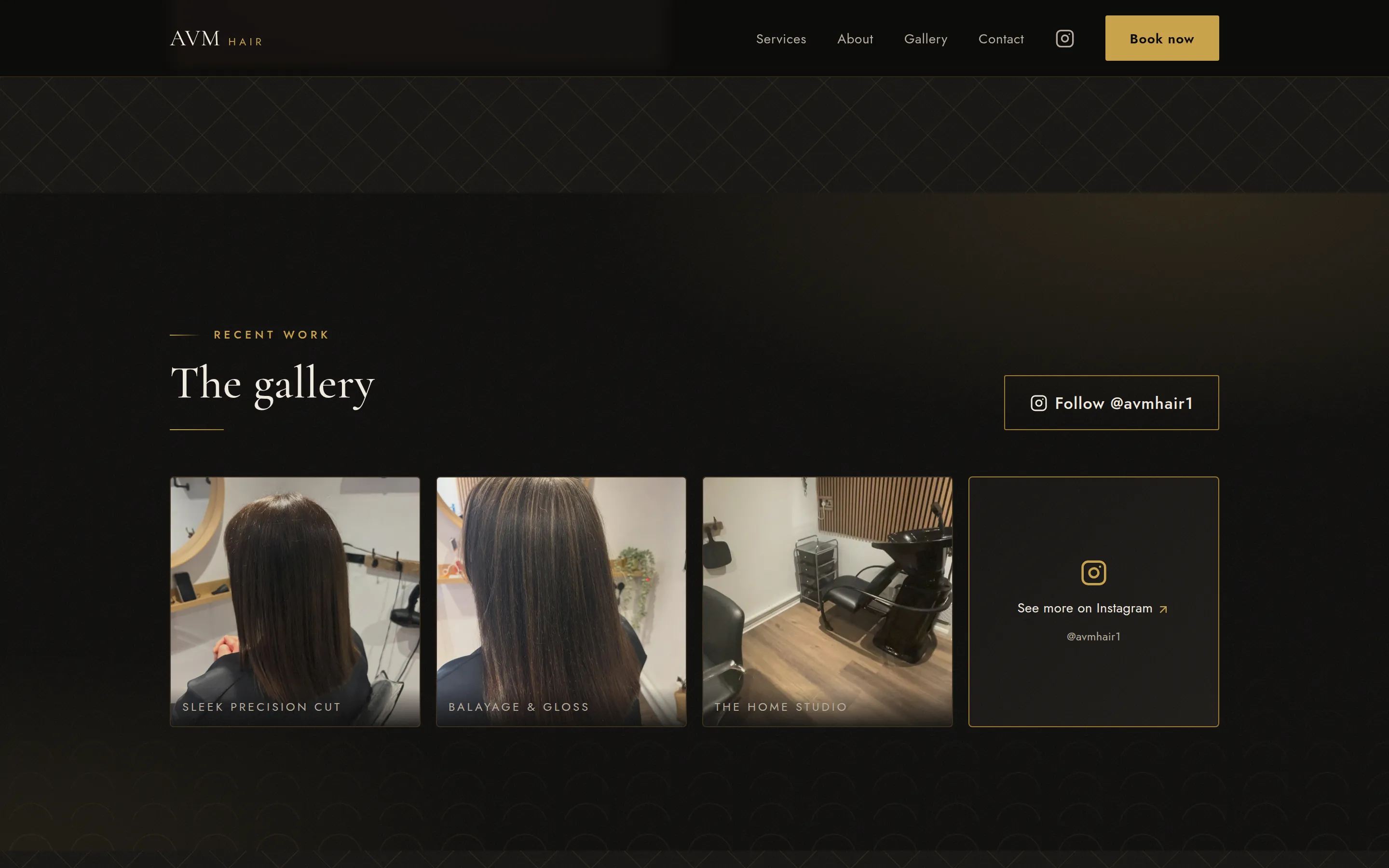 A section of the AVM Hair website built by Telebyte