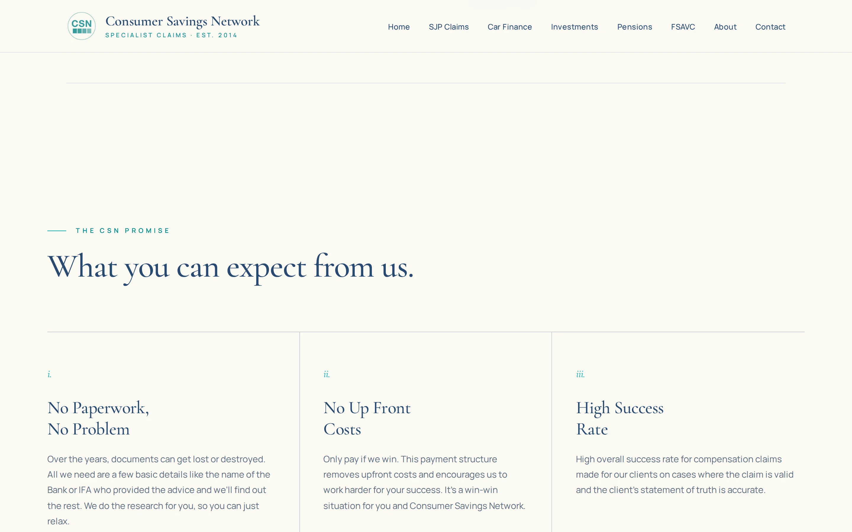 A section of the Consumer Savings Network website built by Telebyte