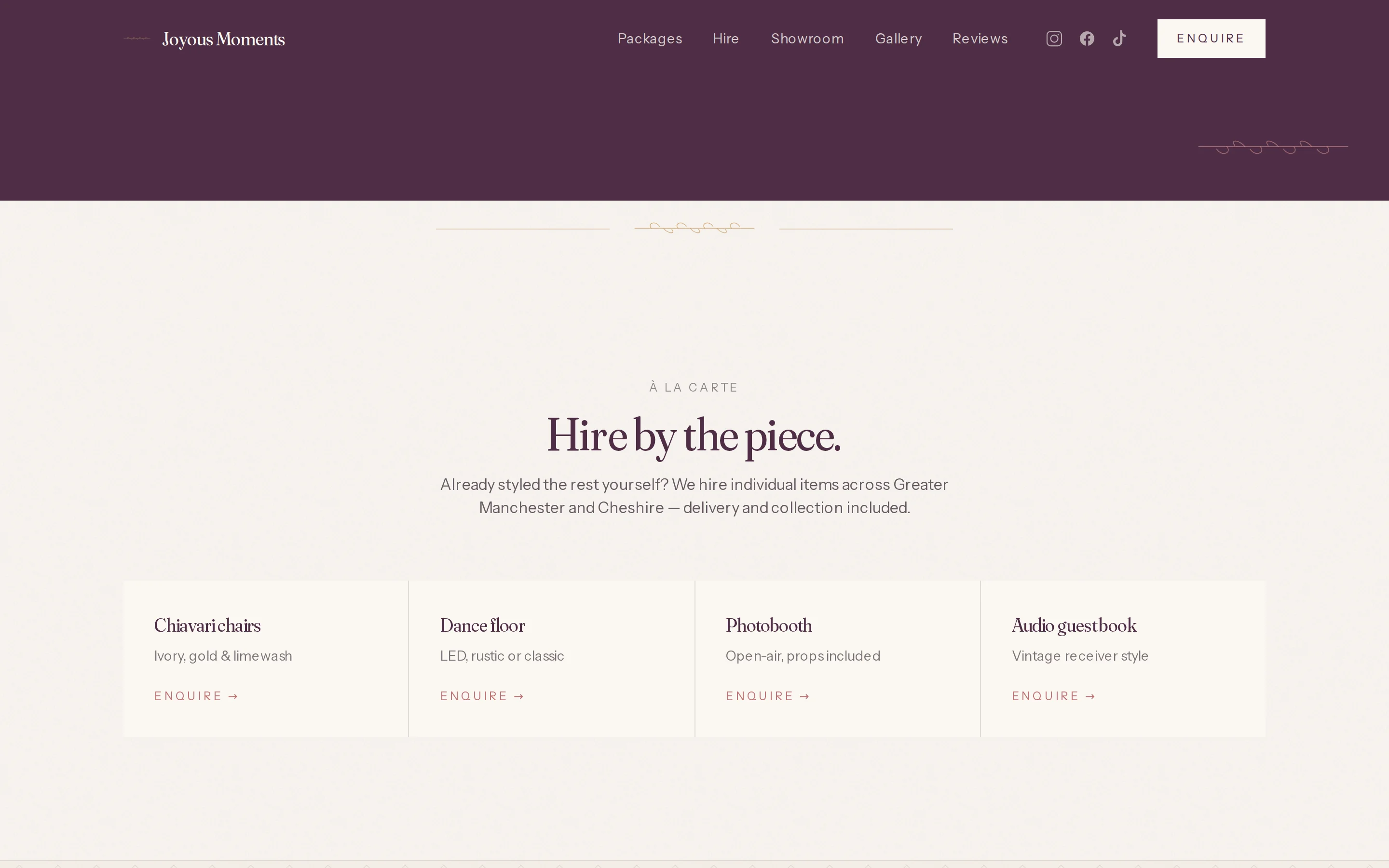 A section of the Joyous Moments website built by Telebyte