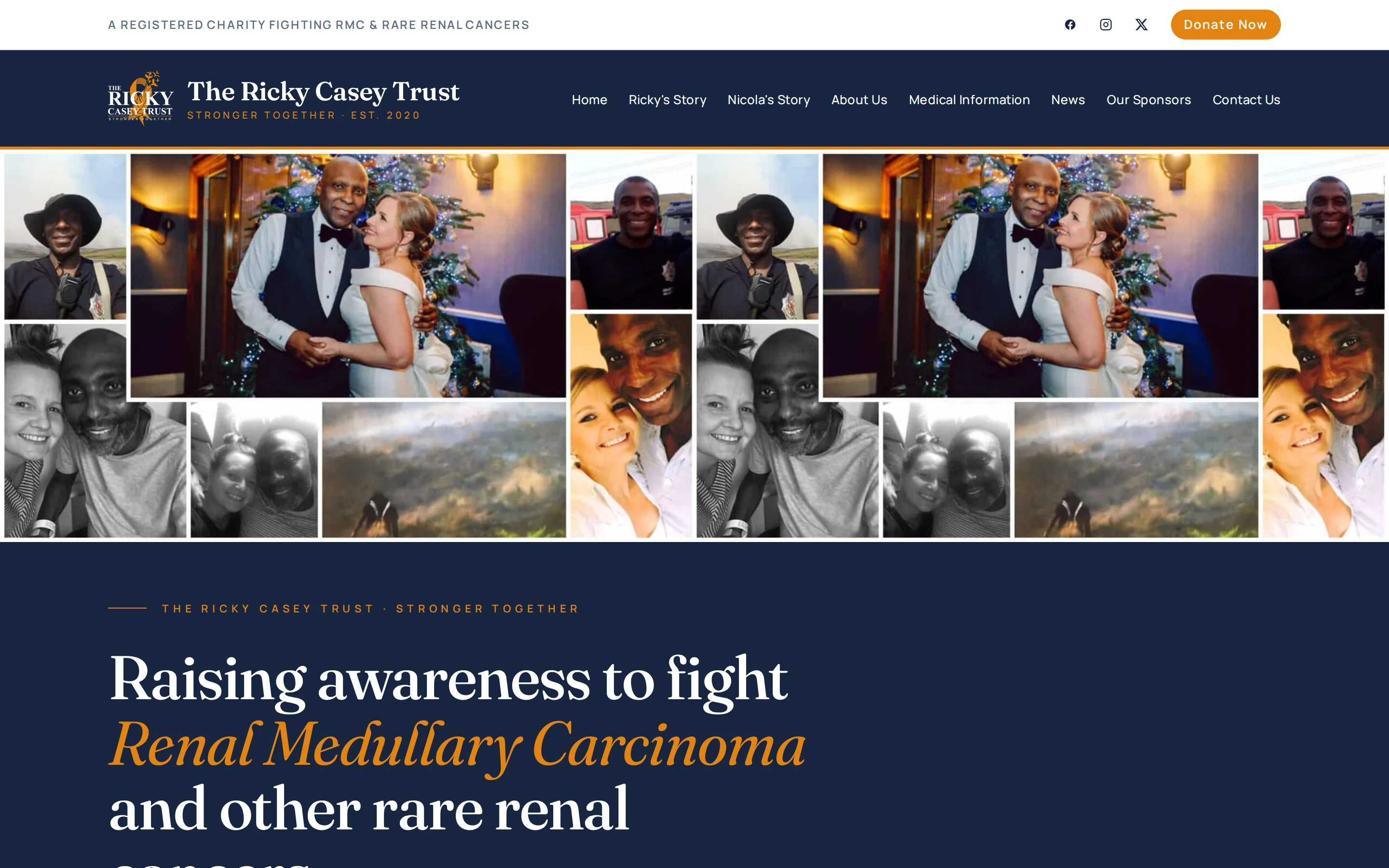 The The Ricky Casey Trust homepage built by Telebyte