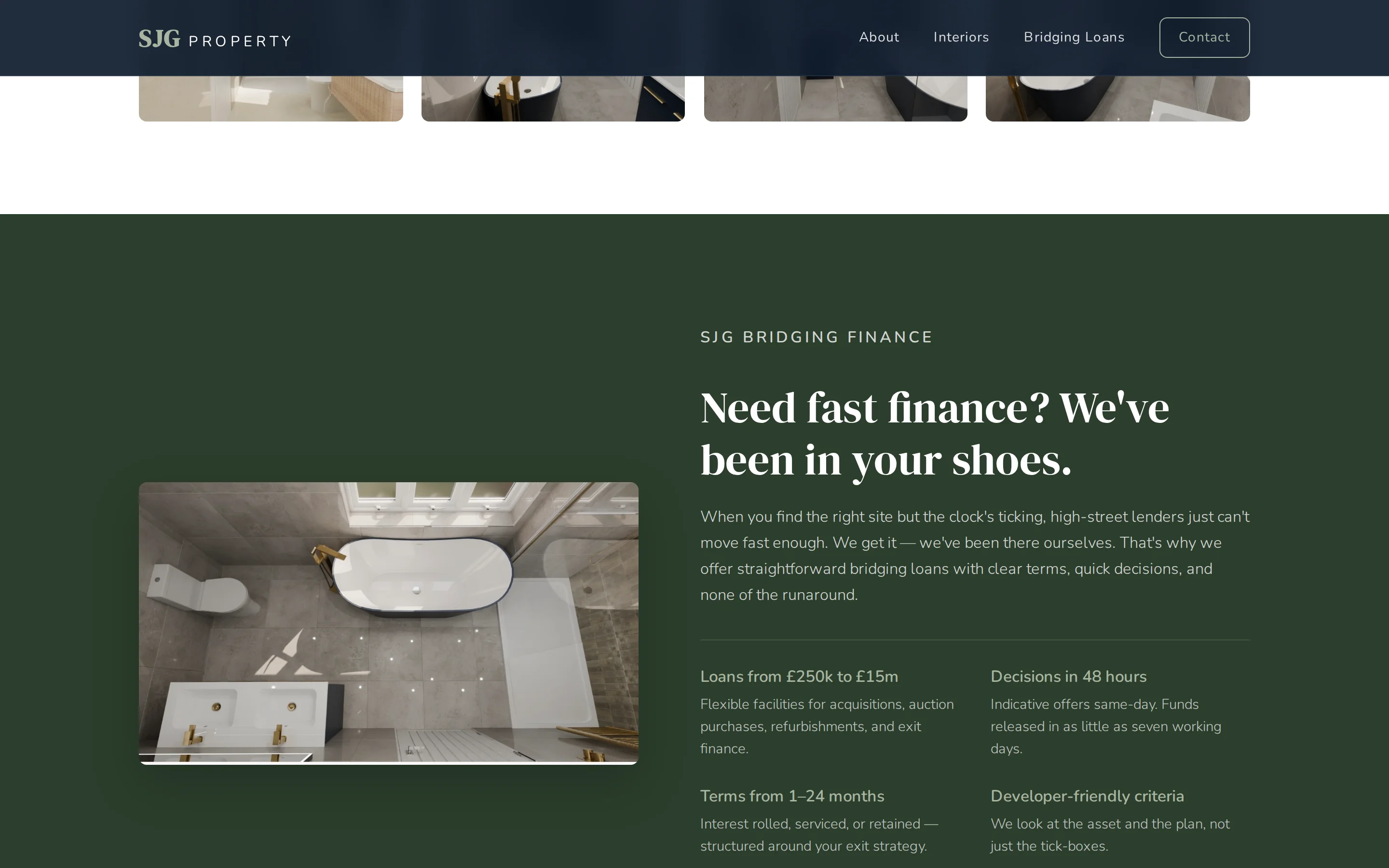 A section of the SJG Property Holdings website built by Telebyte