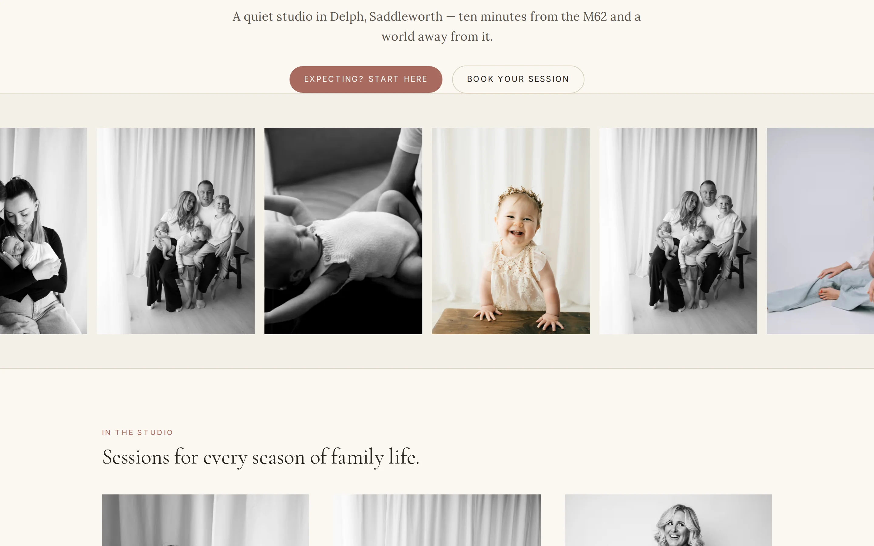 A section of the Tina Hevingham Photography website built by Telebyte
