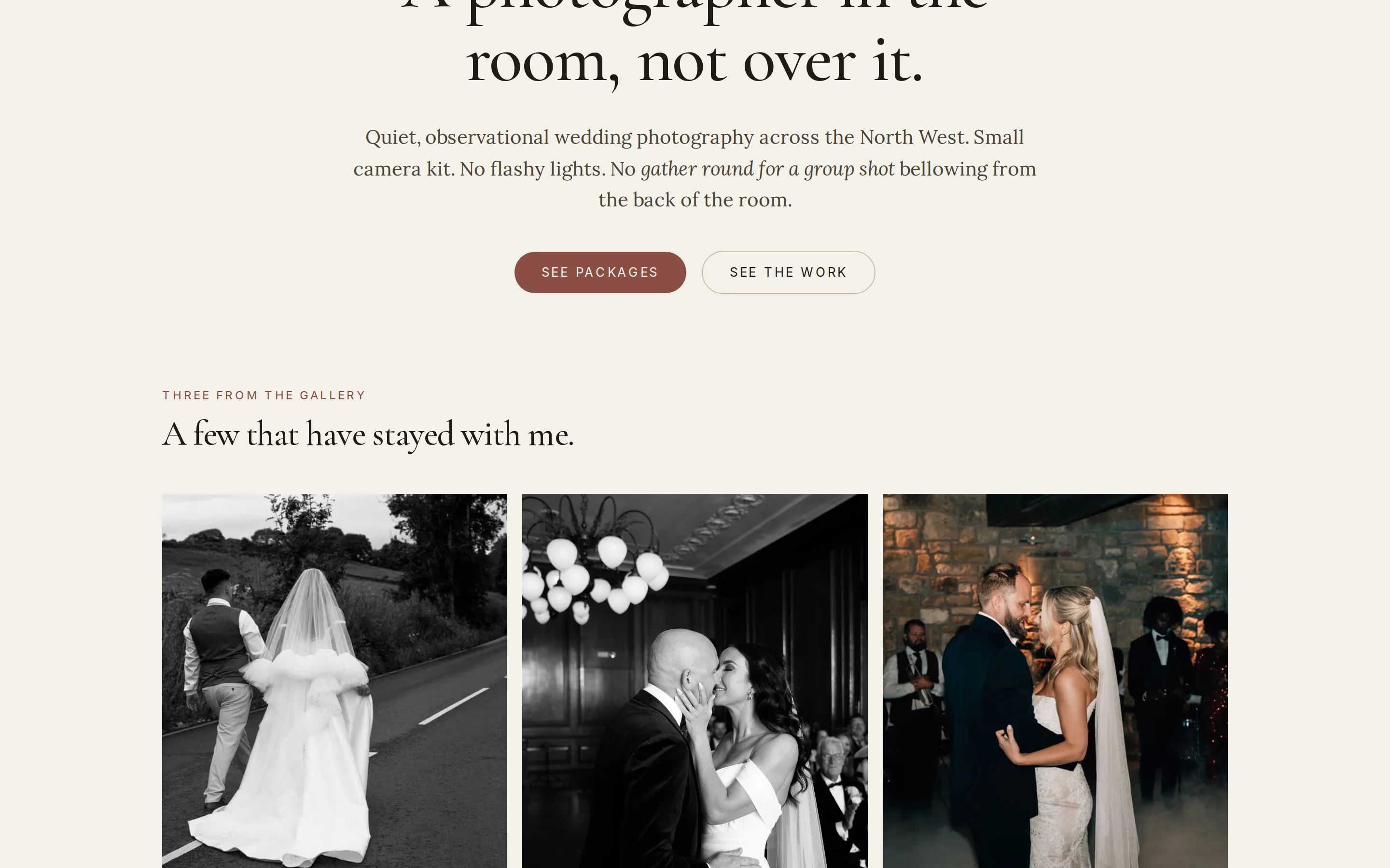 A section of the Tina Hevingham Weddings website built by Telebyte