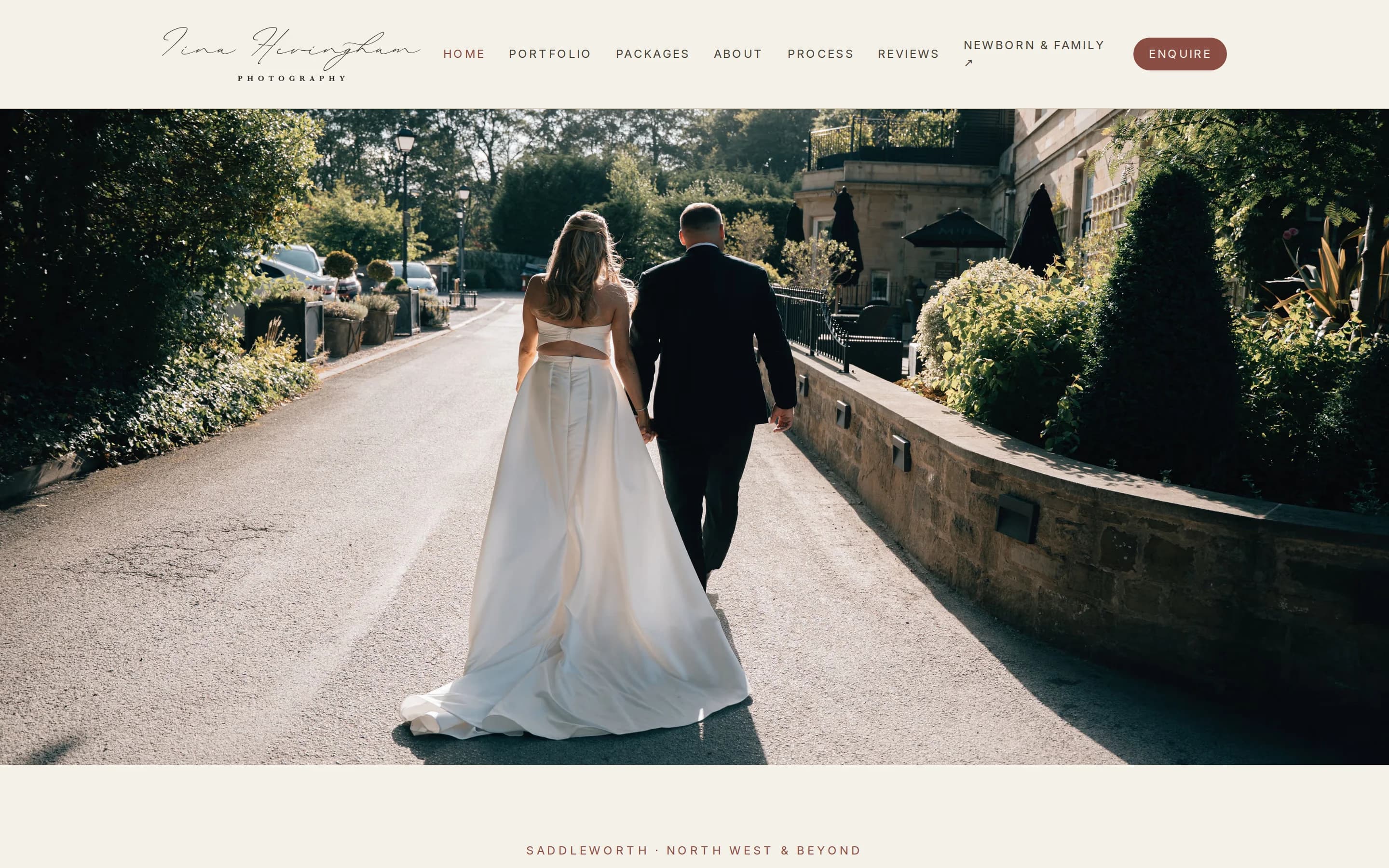 The Tina Hevingham Weddings homepage built by Telebyte